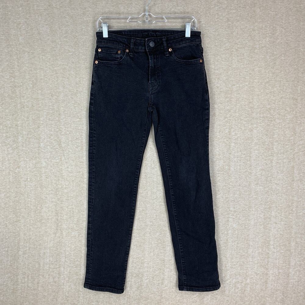 American Eagle Slim Straight Air Flex Jean Mens 29x30 Black Denim Stretch *28x28